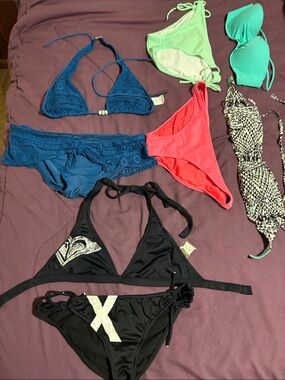 4 swimsuits (Roxy, Ralph Lauren, Victoria’s Secret, Volcom)